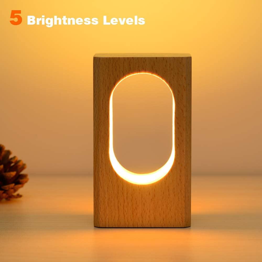 Đèn bàn gỗ LED, Đèn ngủ đầu giường phòng ngủ, Đèn LED có thể điều chỉnh độ sáng