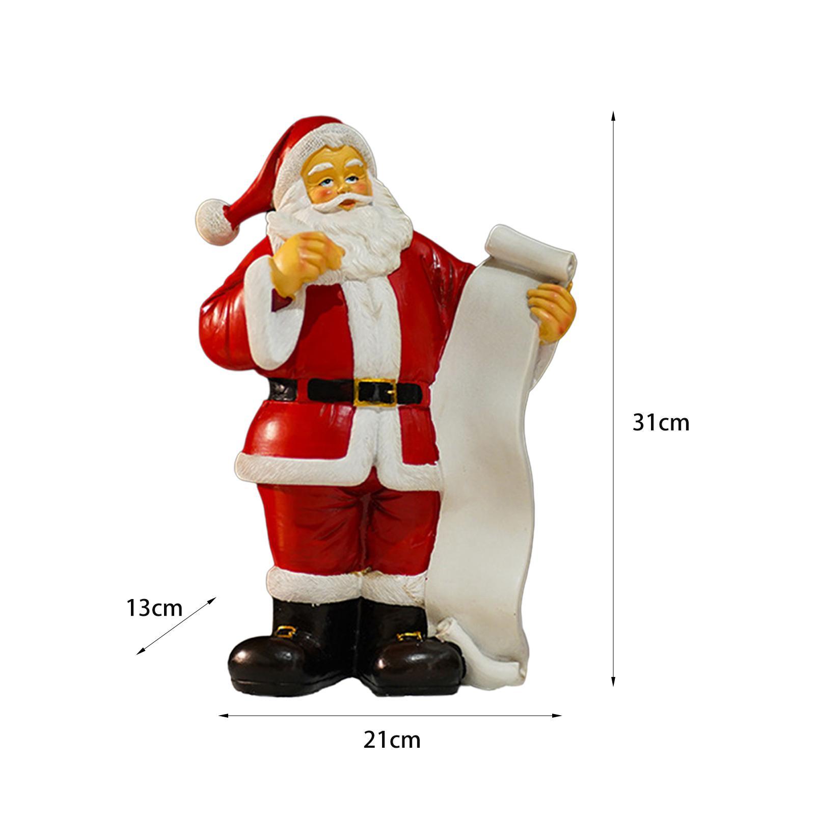 Santa Figurine Santa Claus Decorations Creative Xmas Party Ornament Gift Santa Statue Christmas Decoration for Fireplace Yard