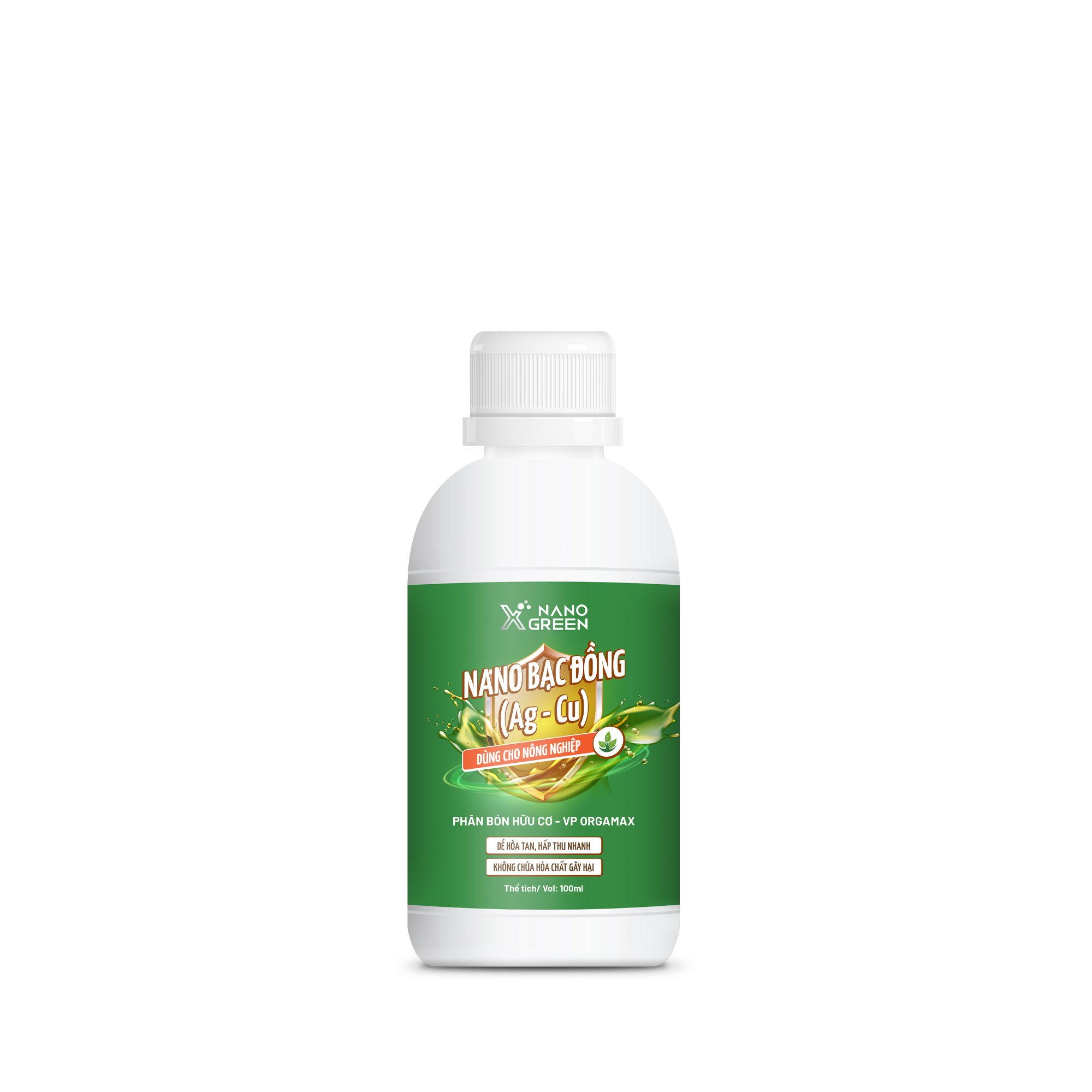 NANO BẠC ĐỒNG (Ag-Cu) PHÂN BÓN NANO XGREEN NÔNG NGHIỆP 100ML HẠN CHẾ NẤM, KHUẨN, BỆNH VÀNG LÁ, THỐI RỄ, XÌ MỦ THÂN-AHT CORP