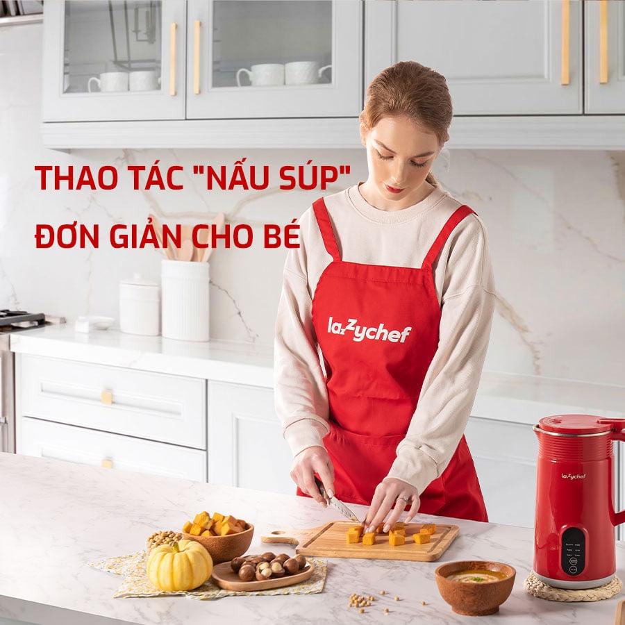 Máy Xay Ăn Dặm Cho Bé LazyChef 800ml- Làm Cháo Bí Đỏ, Chưng Yến, Làm Sữa Hạt Công Nghệ Đức