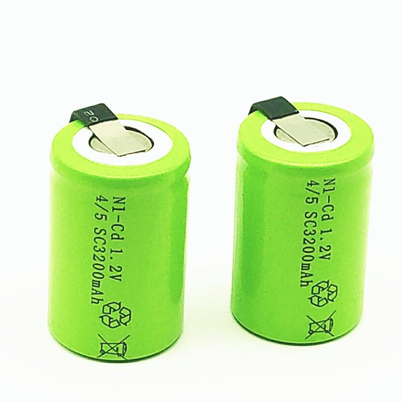 8/10/12/15/32 CÁI Pin sạc 4/5SC 1.2V 3200mAh 4/5 SC Sub C Tế bào Ni-CD có tab hàn cho máy khoan điện Tua vít Màu sắc: 32 CÁI