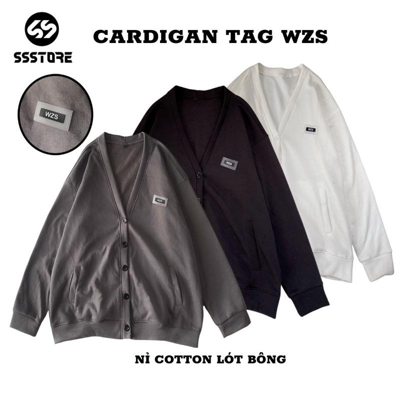 Áo khoác Cardigan nhiều màu thêu logo WZS form rộng unisex nam nữ