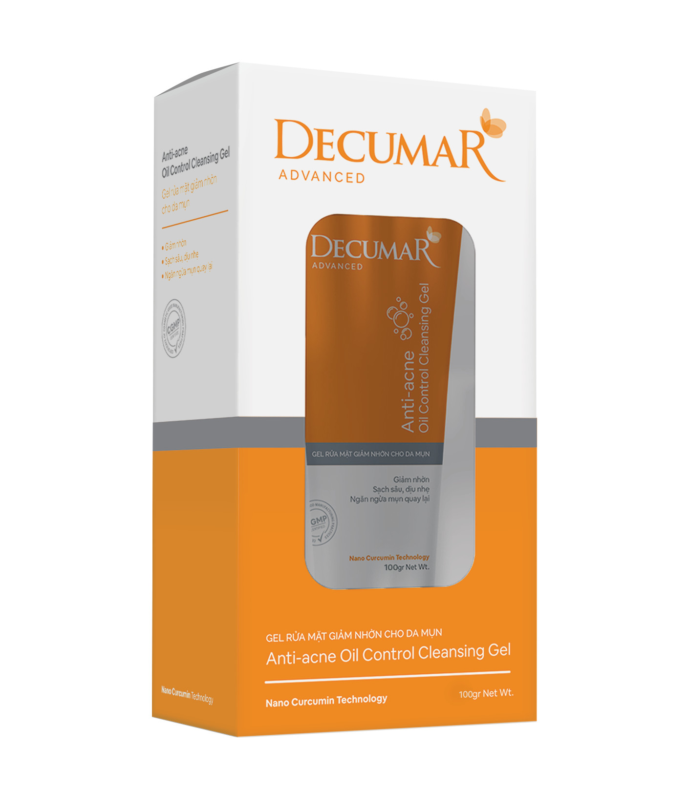 Sữa rửa mặt dạng Gel Decumar Clean Advanced 100gr hoàn toàn mới kiểm soát nhờn mụn