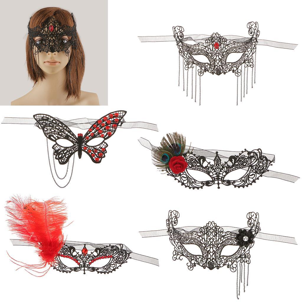 Sexy Black Lace Ball Costume Fancy Dress Venetian Eye Mask Masquerade 4