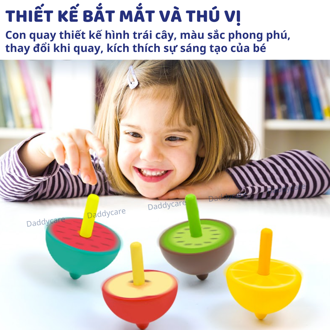 Đồ chơi con quay Cho bé Mideer Mini Spinning Tops, đồ chơi gỗ cho bé