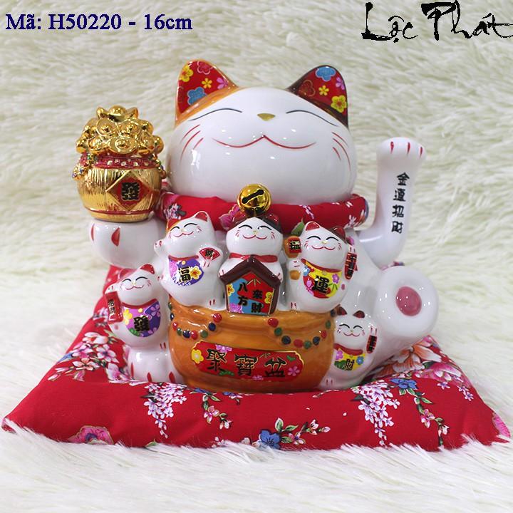 Mèo thần tài vẫy tay - cao 16 - 18cm