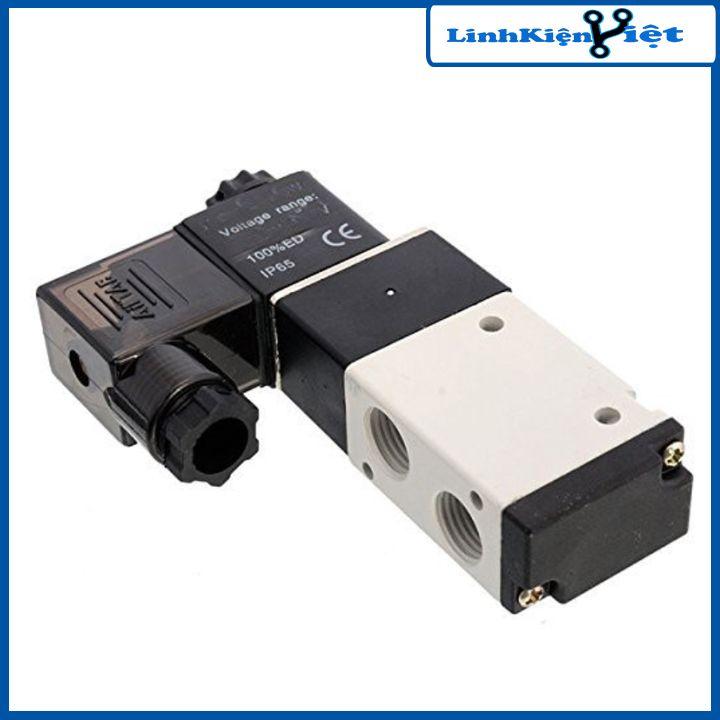 Van điện từ khí nén AIRTAC 3V210-08 đầu 3/2 3 cổng 2 vị trí, 1 đầu coil điện 220V