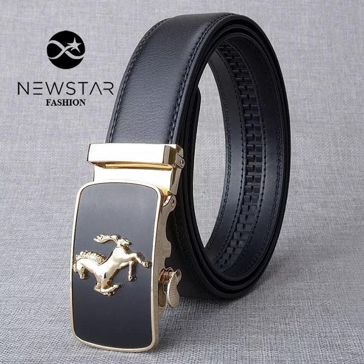 Dây nịt nam thắt lưng nam chất liệu da bò thật khóa tự động hàng hiệu cao cấp TẶNG MÓC KHÓA