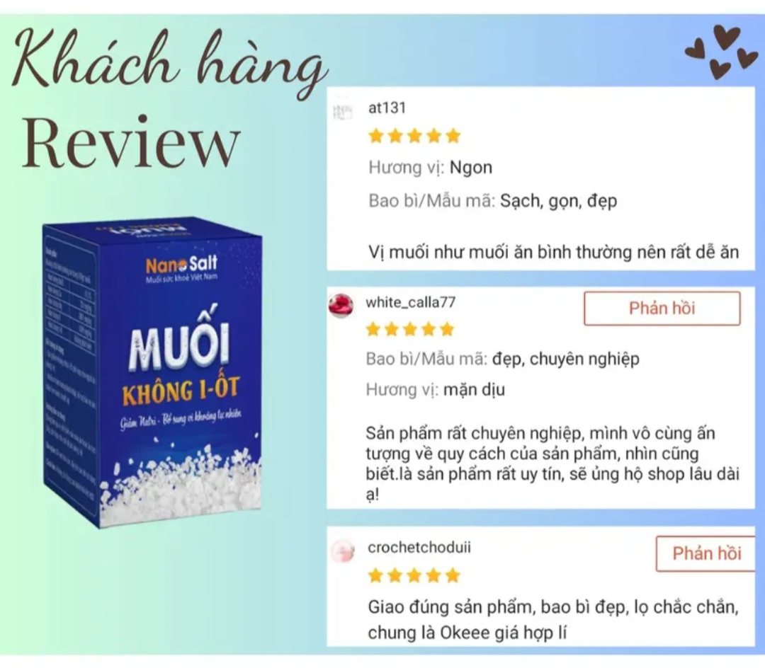 Muối không I-ốt Nanosalt, muối tách iot, thích hợp cho người ăn kiêng iot - 100gr