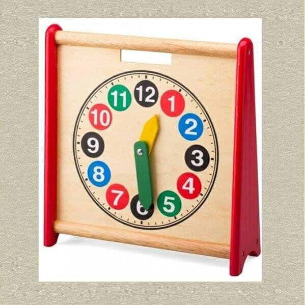 Đồng hồ bằng gỗ hai mặt học giờ và học đếm - đồ chơi giáo dục sớm - đồng hồ dạy giờ cho trẻ nhỏ