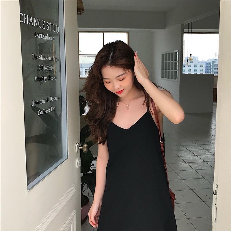 Váy hai dây maxi dáng suông đuôi cá Đầm dáng suông Quảng châu