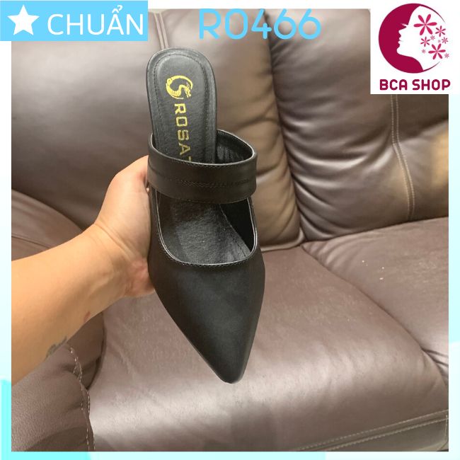 Giày cao gót nữ 8p RO466 ROSATA tại BCASHOP bít mũi, hở gót, gót trụ cùng màu thân - màu đen