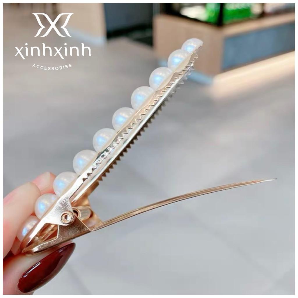 Kẹp tóc đính hạt dễ thương, sét 6 cặp tóc phong cách Hàn Quốc cho bạn gái điệu đà