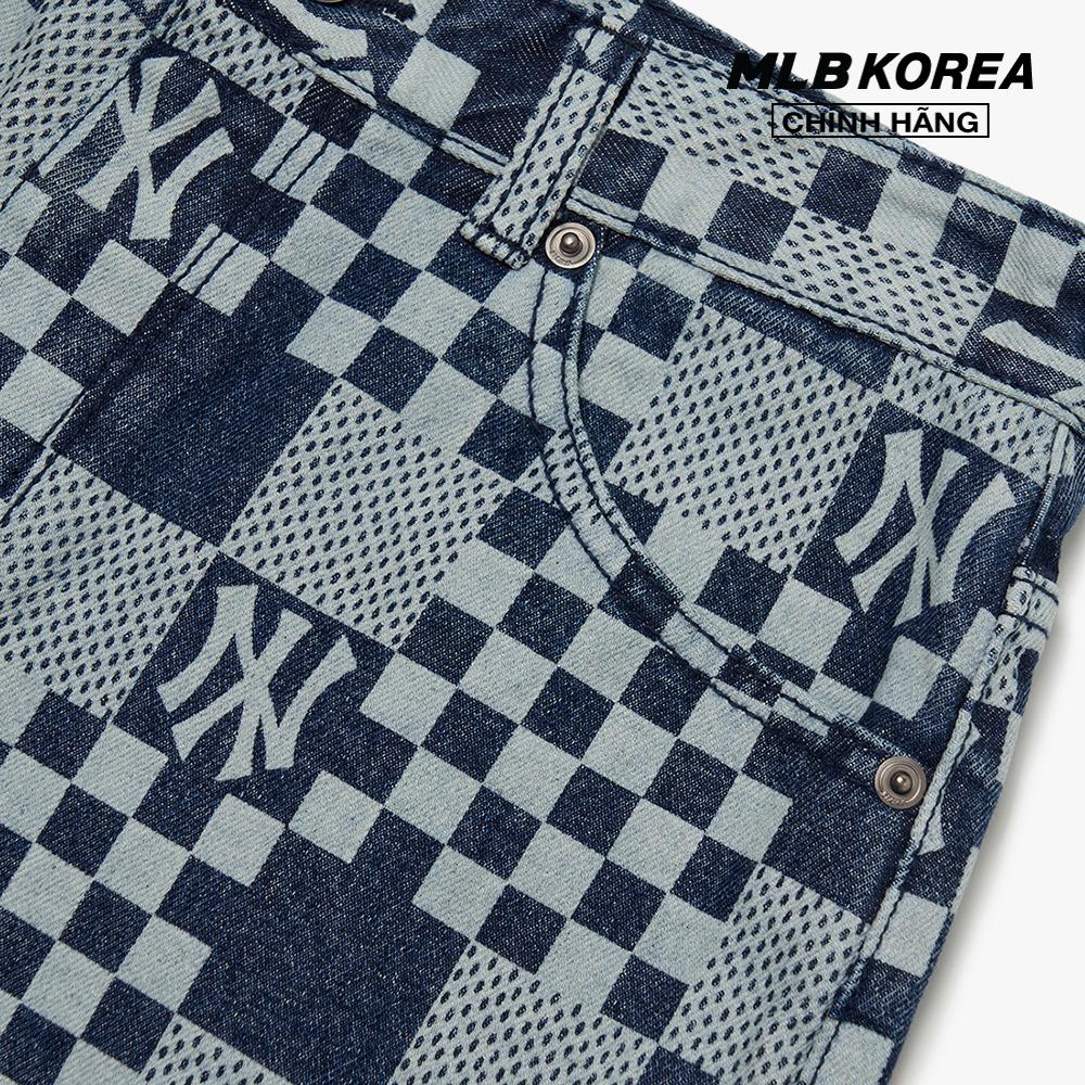 MLB - Quần shorts jeans nữ Checkerboard Laser Denim 3FDPM0323