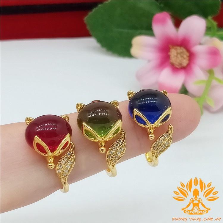 NHẪN HỒ LY ĐÁ TỰ NHIÊN ĐỦ MÀU BERYL TÌNH DUYÊN MAY MẮN TÀI LỘC TẶNG KÈM DÂY ĐEO, HỘP GẤM CAO CẤP.