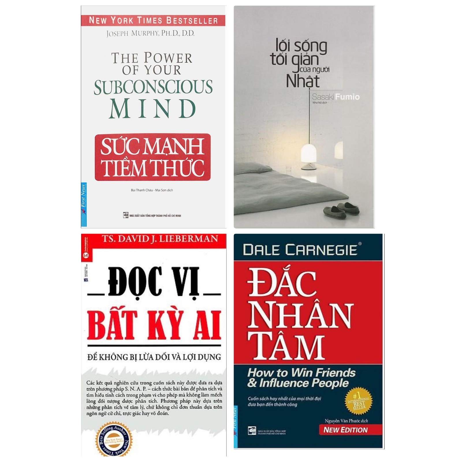 Combo Tuyệt Chiêu Thiết Lập Phong Cách Sống Hoàn Hảo: Lối Sống Tối Giản Của Người Nhật + Sức Mạnh Tiềm Thức + Đọc Vị Bất Kỳ Ai + Đắc Nhân Tâm