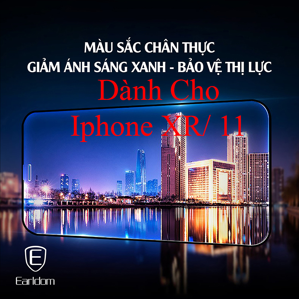 Kính cường lực cho iPhone XR/ 11 chống ánh sáng xanh, chống vân tay - Hàng Chính Hãng