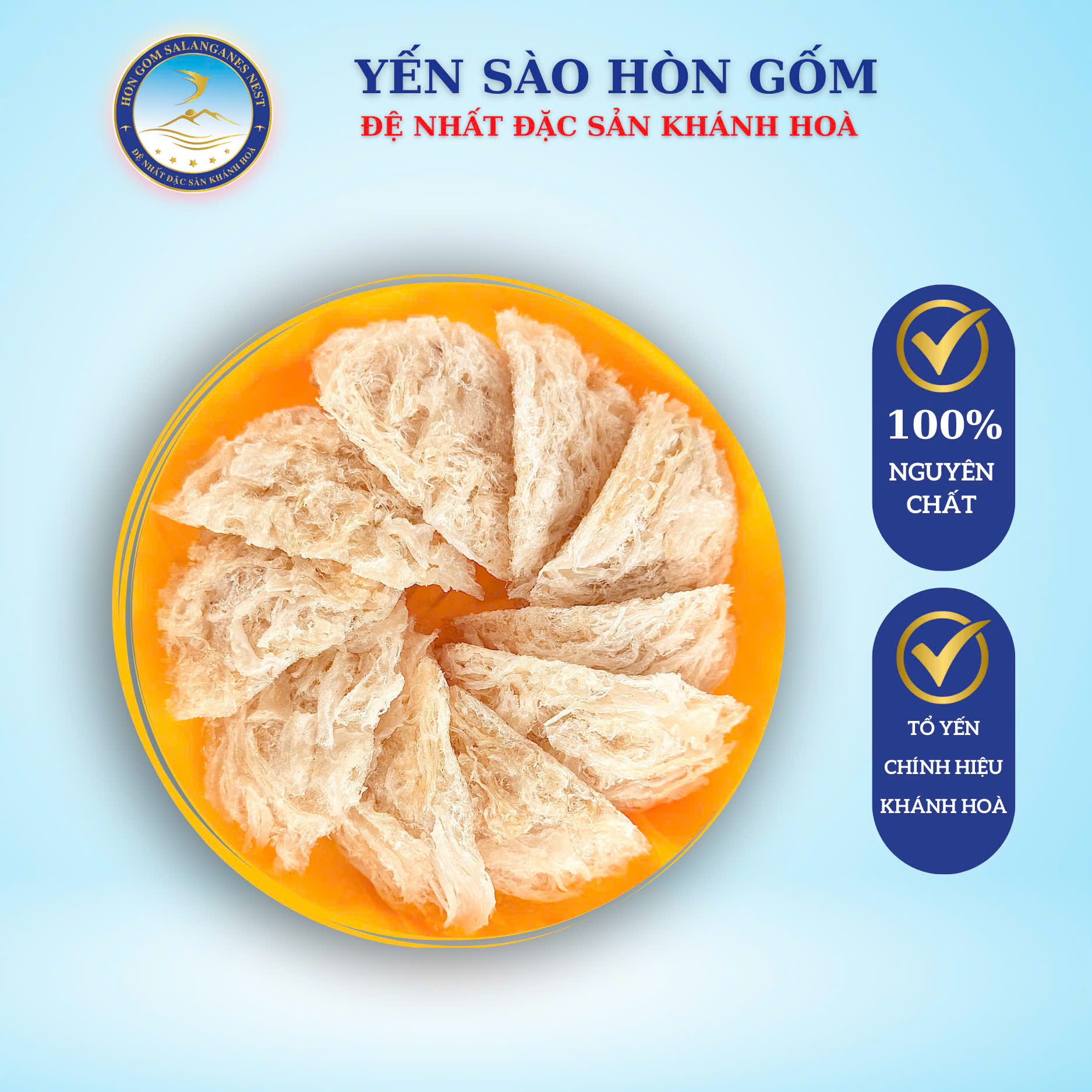 [HGK-G1] Yến Sào Tinh Chế Sợi Rối Phủ Chân - Yến Sào Hòn Gốm Chính Hiệu Khánh Hoà - HGK NEST