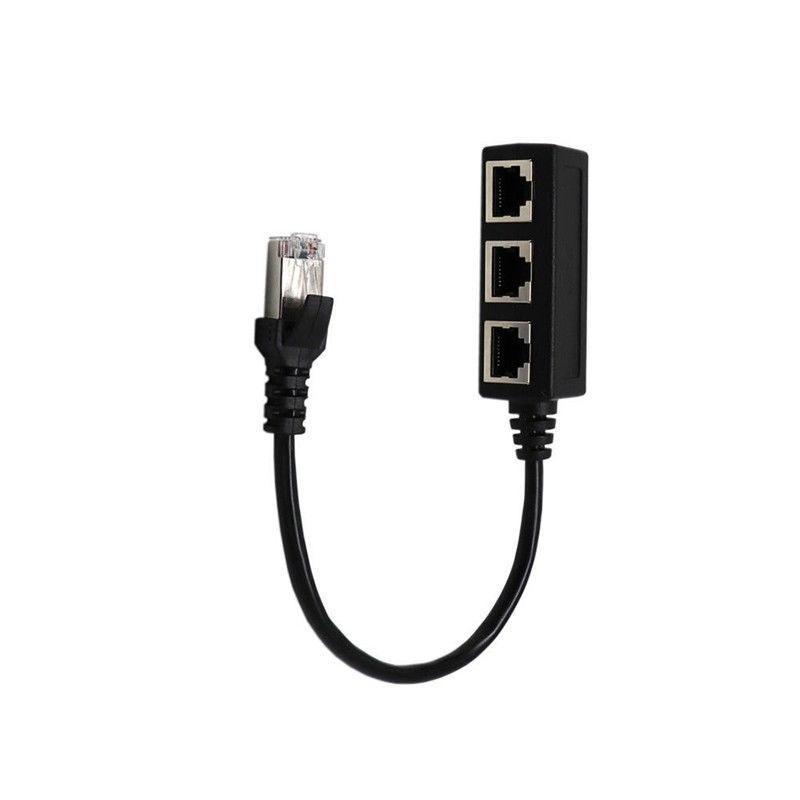 Cáp Chia Cổng Mạng Lan Rj45 1 Đầu Đực Sang 3 Đầu Cái