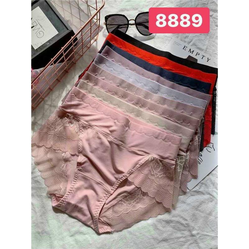 Quần lót cotton phối ren cạp cao ôm bụng cho các chị diện đầm váy che khuyết điểm cực tốt