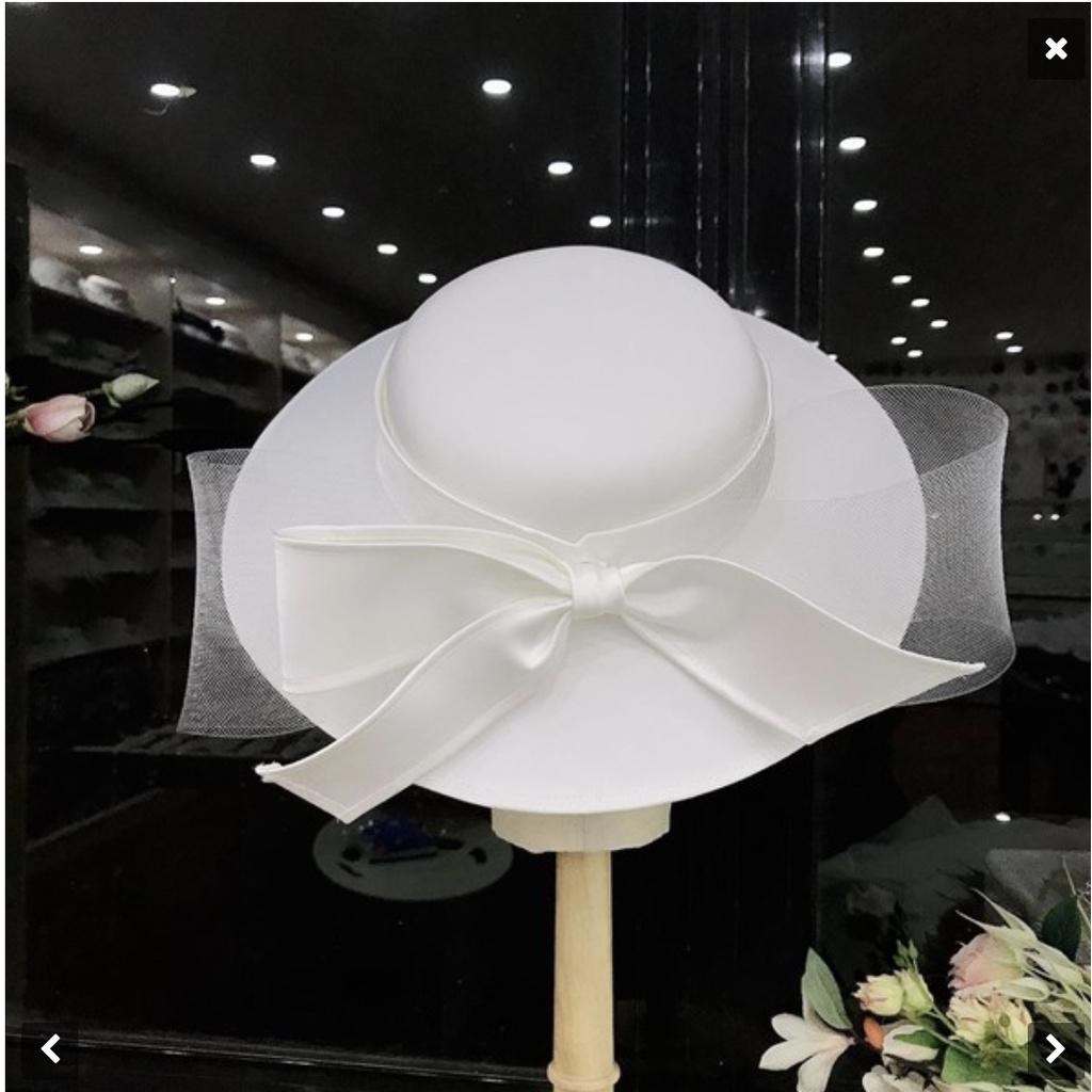 Mũ nón vành lớn lưới rủ đính nơ 3 lớp phi 12/2020 Giangpkc SP220561