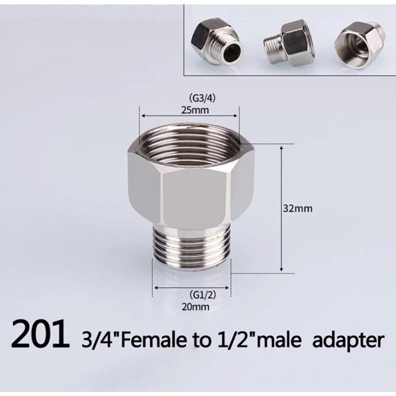 Đầu nối ren inox 1/2  3/4  kép lơ cả rá măng sông nối ren ống nước - Inox bóng