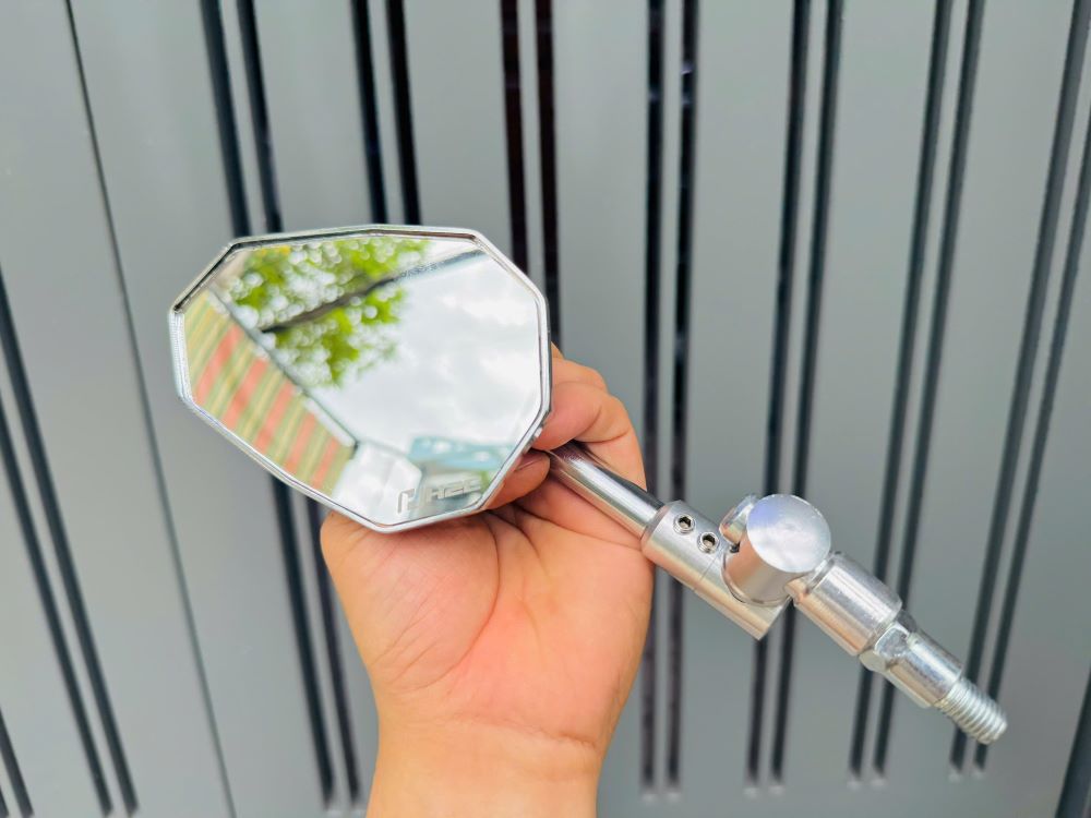 Kính nhôm đúc Xiken H2c V2 Kèm Chân Xoay gắn xe máy