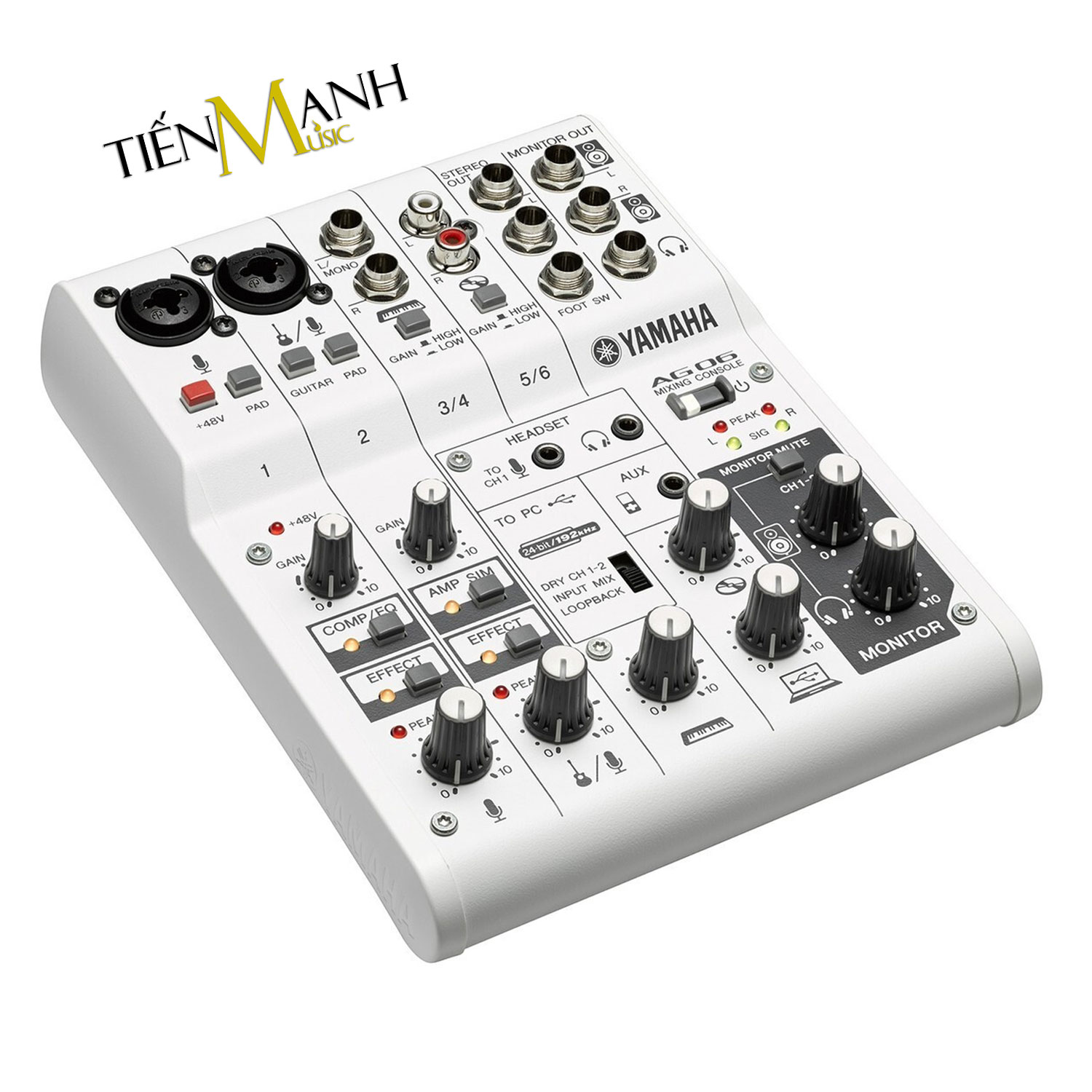 Yamaha AG06 Soundcard kiêm Bàn Trộn Mixer Interface Compact Stereo Mixing Console AG6 Phòng Thu Studio Mix Hàng Chính Hãng - Kèm Móng Gẩy DreamMaker