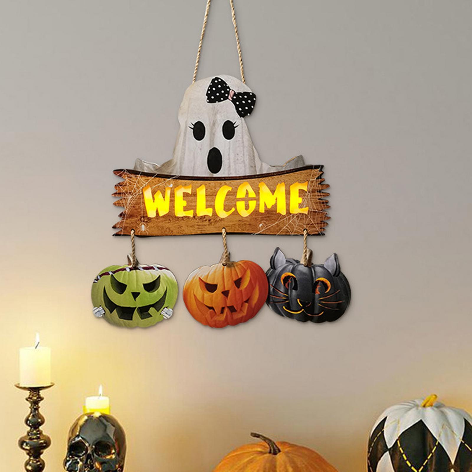 Halloween Door Sign Halloween Door Wreath Halloween Wooden Signs Porch Sign