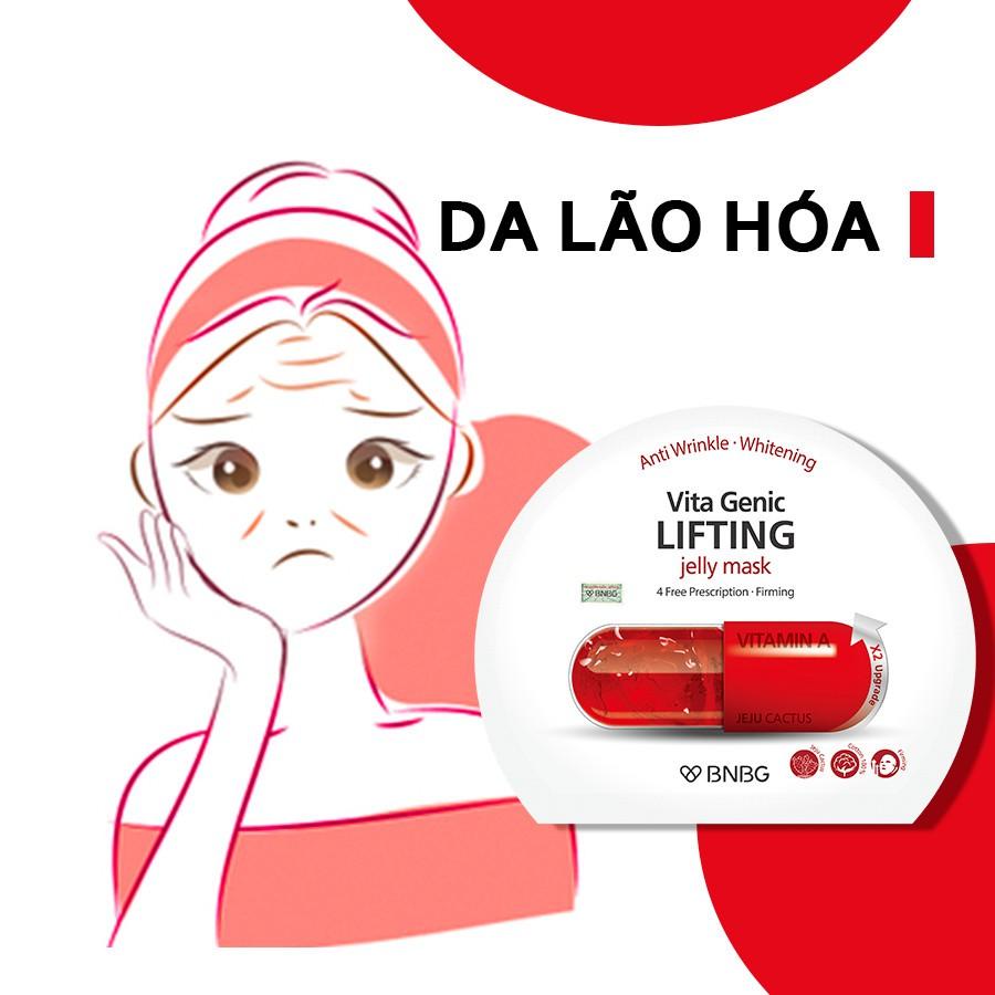 Combo 10 Mặt nạ dưỡng ẩm giúp nâng cơ và săn chắc da BNBG Vita Genic Lifting Jelly Mask (Vitamin A) 30ml x 10