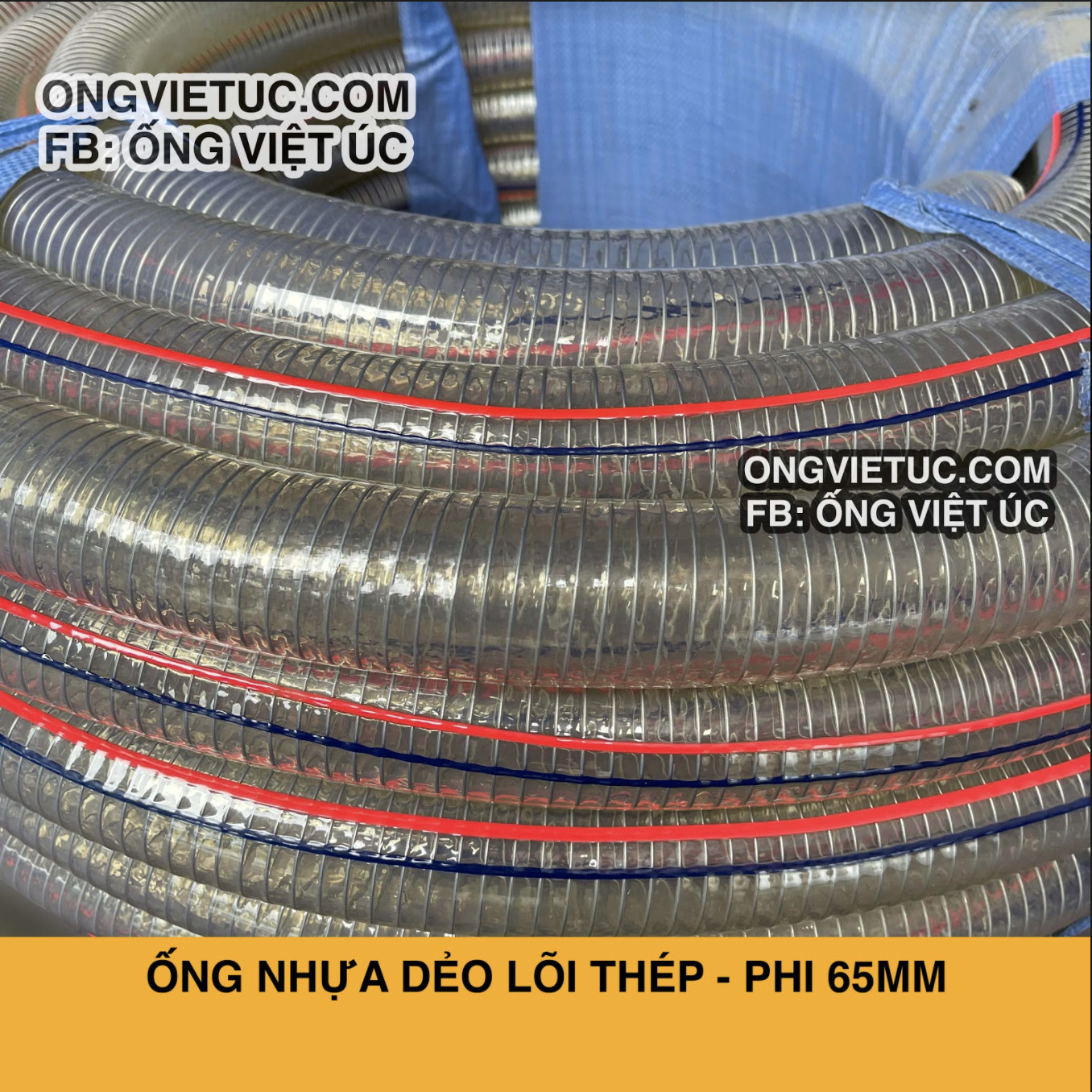 Ống nhựa lõi thép KT Việt Úc - Phi 65mm - Cuộn 30m