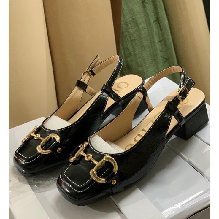 Mẫu mới nhất DÉP SANDAL KHUY 3Cm ĐEN,KEM nhà Na