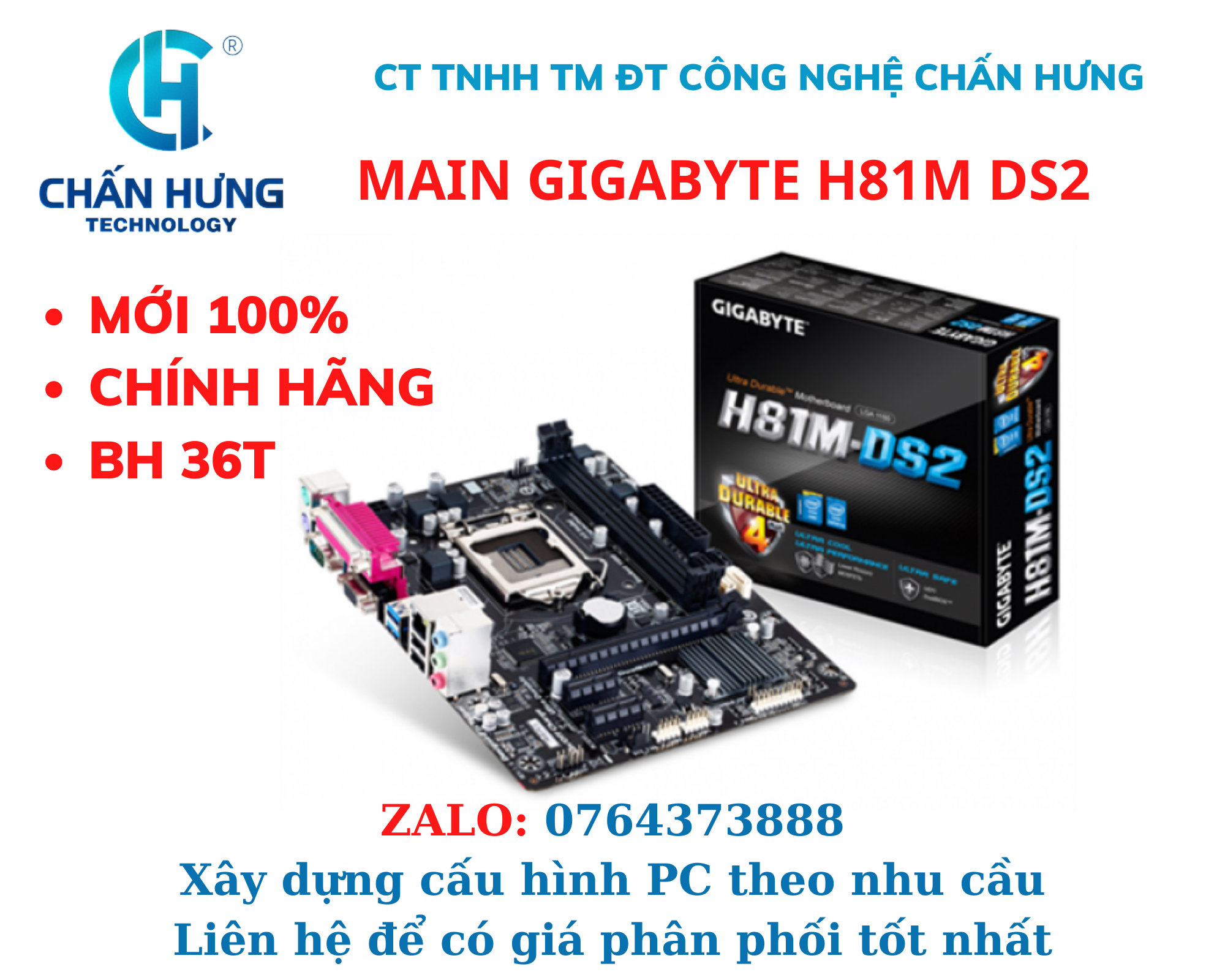 Bo Mạch Chủ Gigabyte H81M DS2 - Hàng Chính Hãng