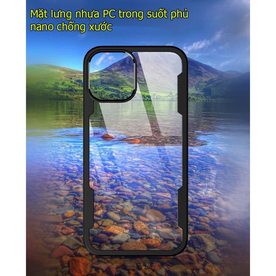 Ốp lưng dành cho iPhone 12 pro max trong suốt chống sốc 360 độ viền mầu