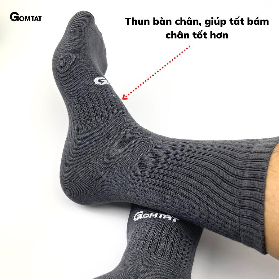 Hộp 4 đôi tất sợi tre cổ cao GOMTAT cao cấp, chất liệu mềm mại, thoáng khí, khử mùi kháng khuẩn - GOMTAT-SOITRE-CAO