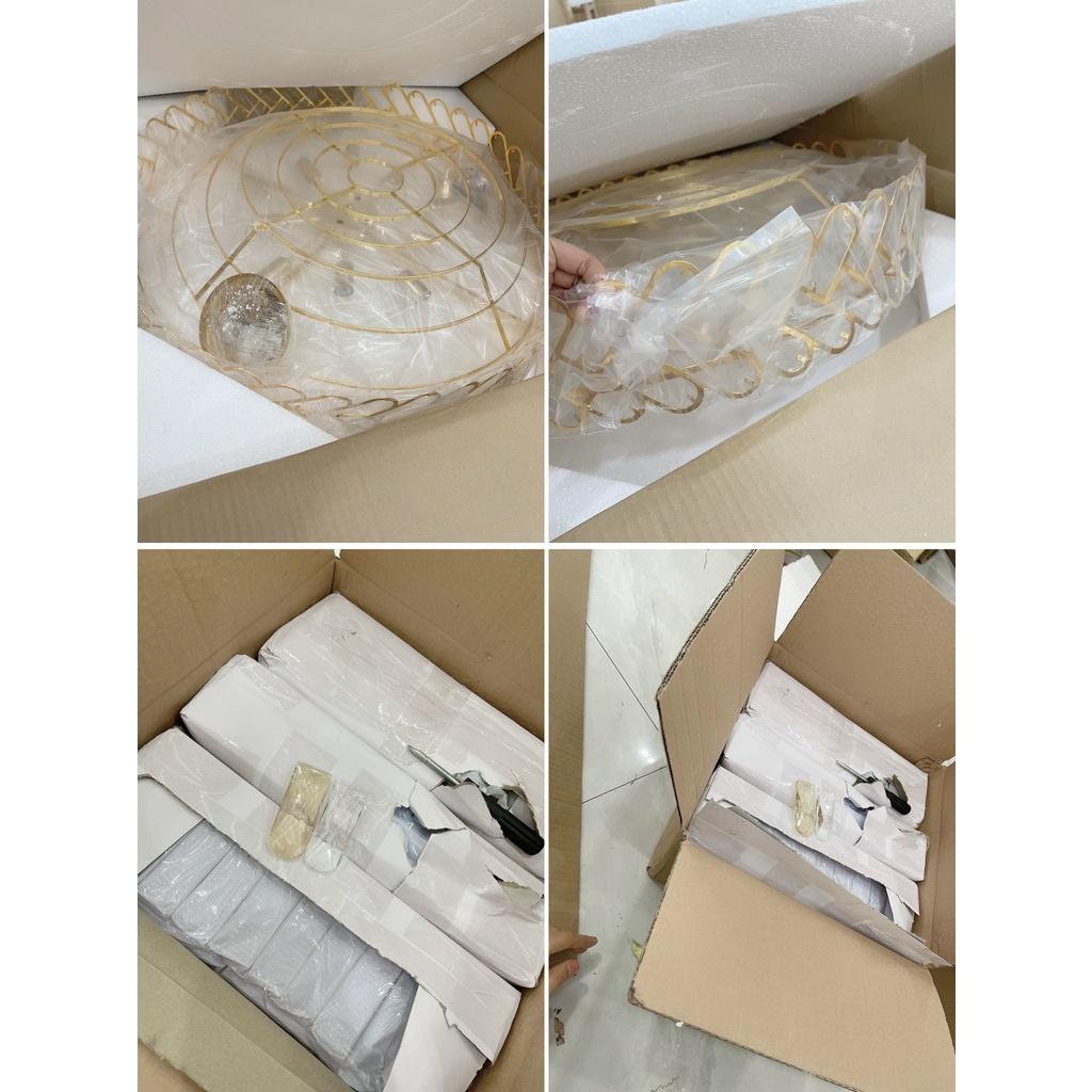 Đèn chùm KANTEN pha lê cao cấp, 3 màu ánh sáng hiện đại, kiểu dáng sang trọng