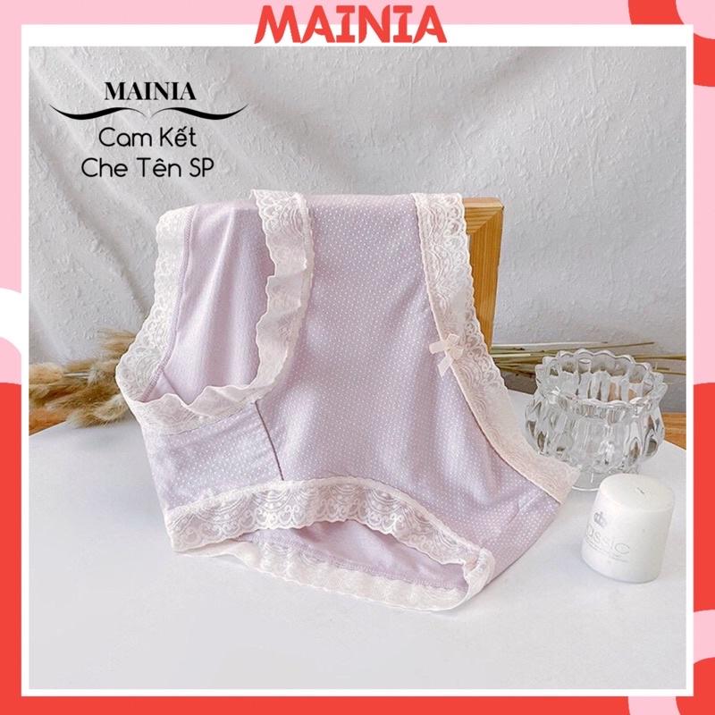 Quần Lót Cotton Màu Hồng Kháng Khuẩn Viền Ren Sang Trọng Co Giãn Thoải Mái Mainia Shop