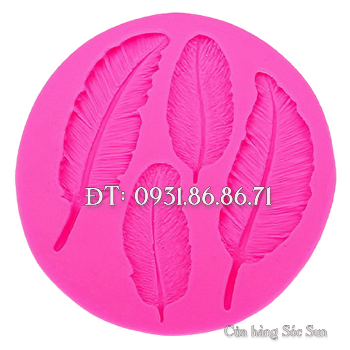 Khuôn silicon 4 chiếc lông vũ – Mã số 1696