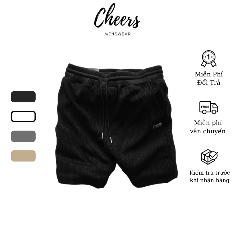 Quần Short Thun Nam Cheers Chất Vải Thun Xốp Tổ Ong Thời Trang, Trẻ Trung, Không Bai Dão