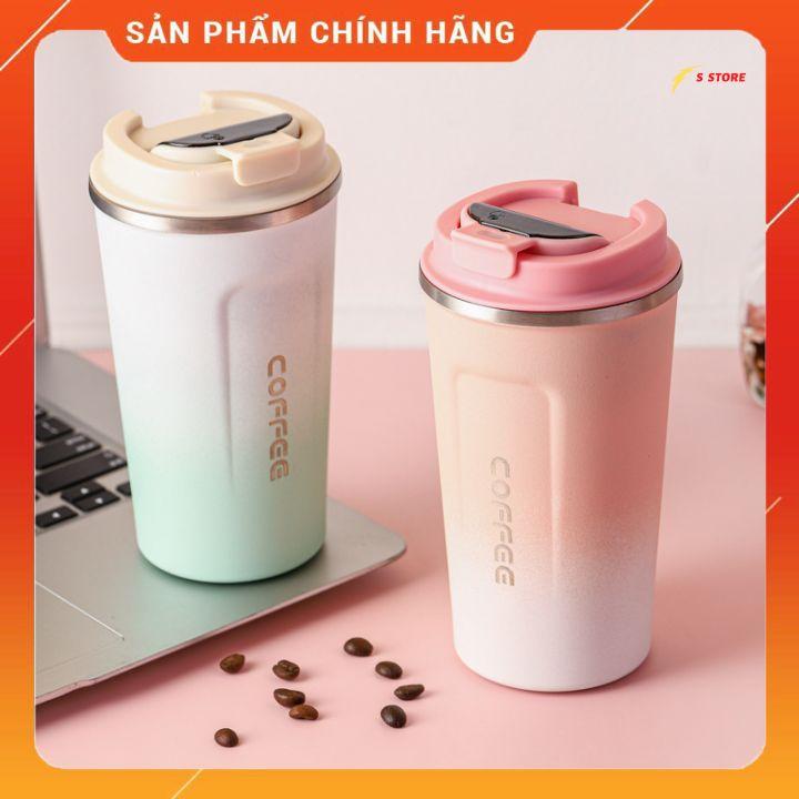 Ly giữ nhiệt cầm tay Coffee hiển thị nhiệt độ,bình giữ nhiệt nhiều màu sắc inox 304 cao cấp 500ml