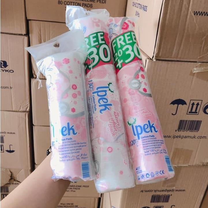 Bông Tẩy Trang IPEK 150 Miếng Thổ Nhĩ Kỳ Công Nghệ Cải Tiến Hỗ Trợ Làm Sạch Và Dưỡng Da Sâu Hơn -- Hàng Chất Lượng KST