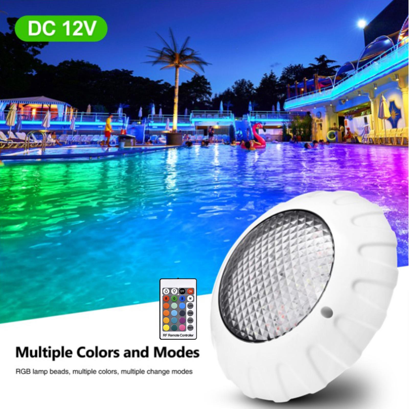 LED Pool Light ,Submersible Lights, Underwater Night Lamp Wall Mounted Waterproof Color Changing Bulb for Hot Tub Pond Inground Indoor Decor