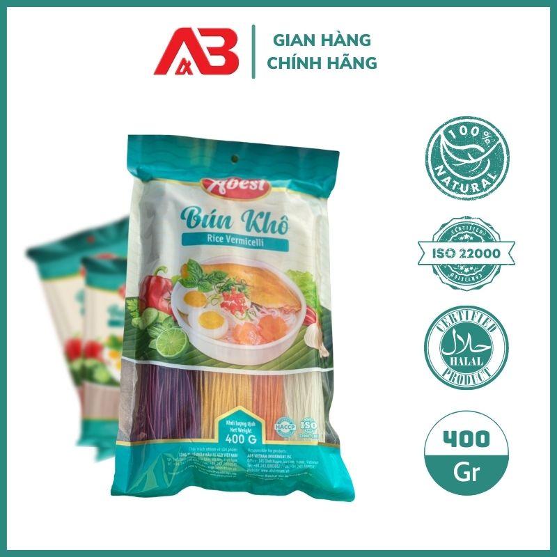 Bún Ngũ Sắc Abest Gồm Bún Cẩm/Bún Ngô/ Bún Trắng/Bún Gấc Gói 400G/Không chất bảo quản