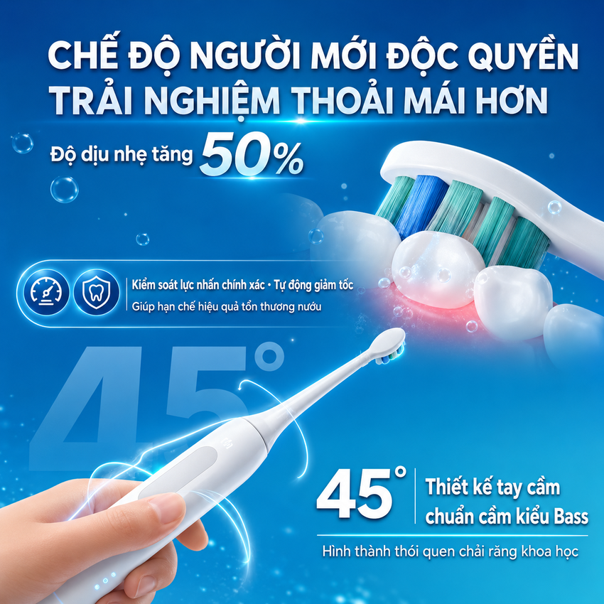 Bàn chải đánh răng điện thương hiệu Hà Lan cao cấp Philips HX5272/03 và HX5282/01 - Hàng nhập khẩu
