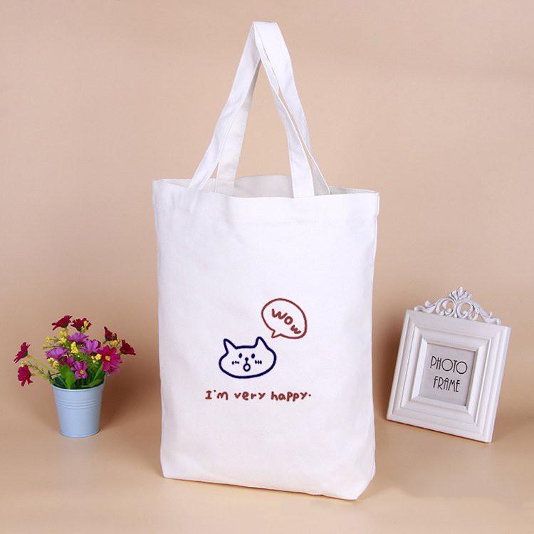 Túi Tote Canvas lớn In Mèo Wow đeo vai TT31 Xinh Xắn Cho Nàng