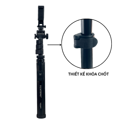 Gậy chụp ảnh kiêm 3 chân tripod VCT-91666 - Phụ kiện có remote, đầu kẹp nhỏ gọn tiện lợi - Hàng chính hãng