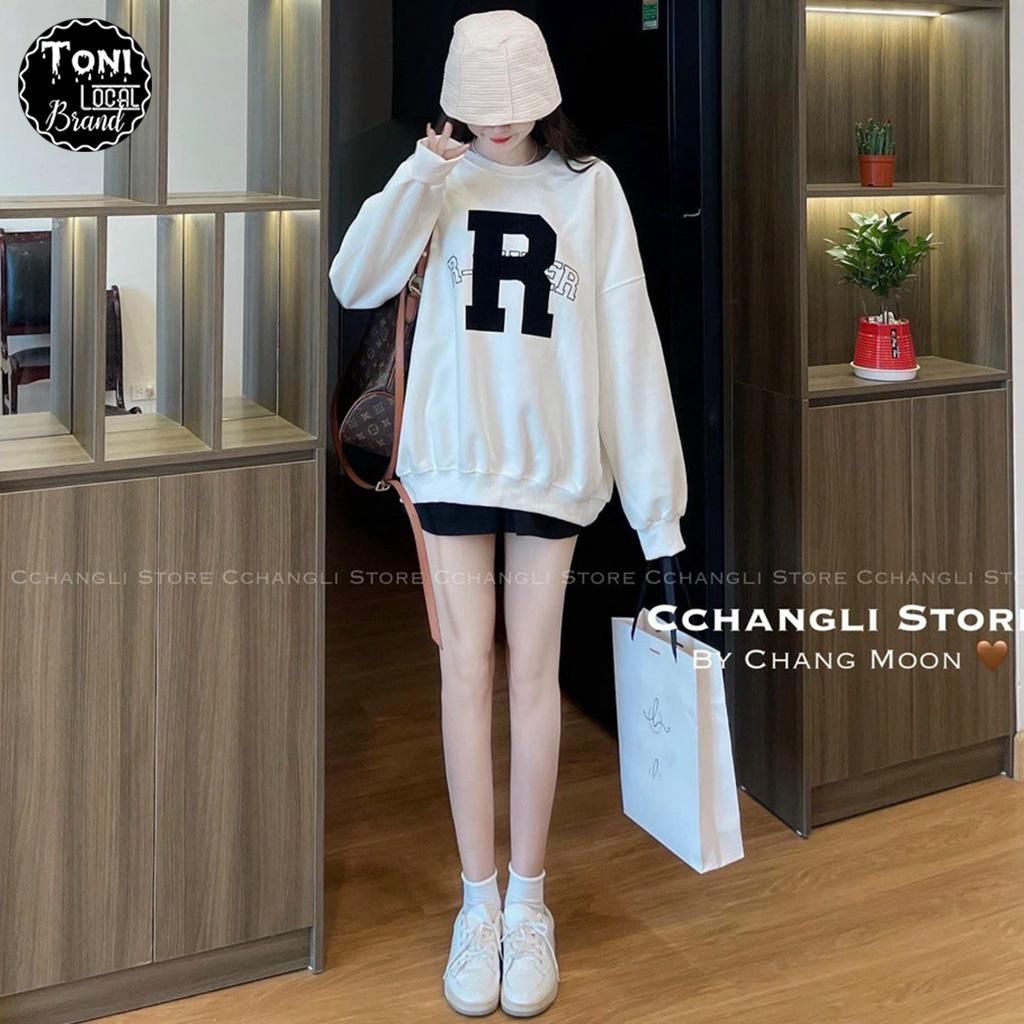 Áo Sweater Nỉ Ngoại chữ R - Áo Khoác Nỉ nam nữ Unisex (ST140 - Ảnh Thật)