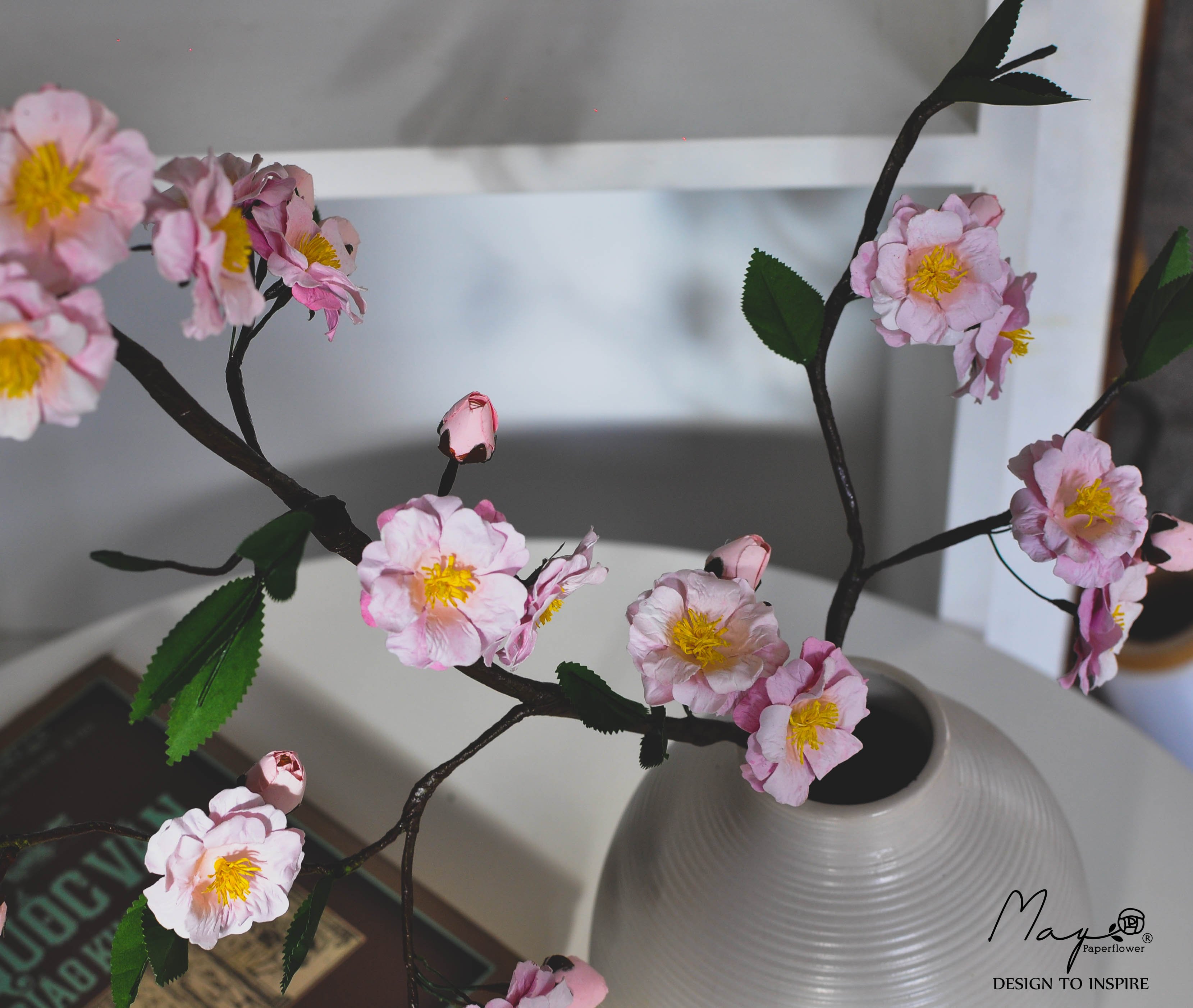 Hoa giấy handmade trang trí, Cành Hoa Đào handmade, Maypaperflower - hoa giấy nghệ thuật, hoa cắm bình, decor nhà ở