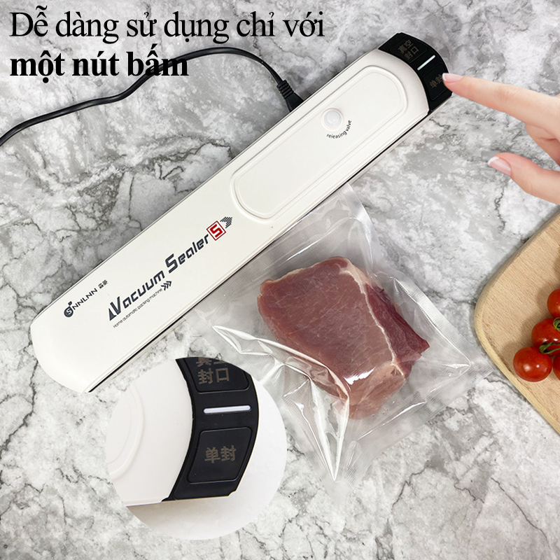 Máy Hút Chân Không Thực Phẩm Gia Đình Vacuum Sealer S Không Kén Túi Cao Cấp Máy Hàn Miệng Túi Mini Cầm Tay Lực Hút Không Khí Siêu Mạnh Giữ Môi Tường Chân Không Lý Tưởng Bảo Quản Thức Ăn Tặng 10 Túi Hút Chân Không - ML043