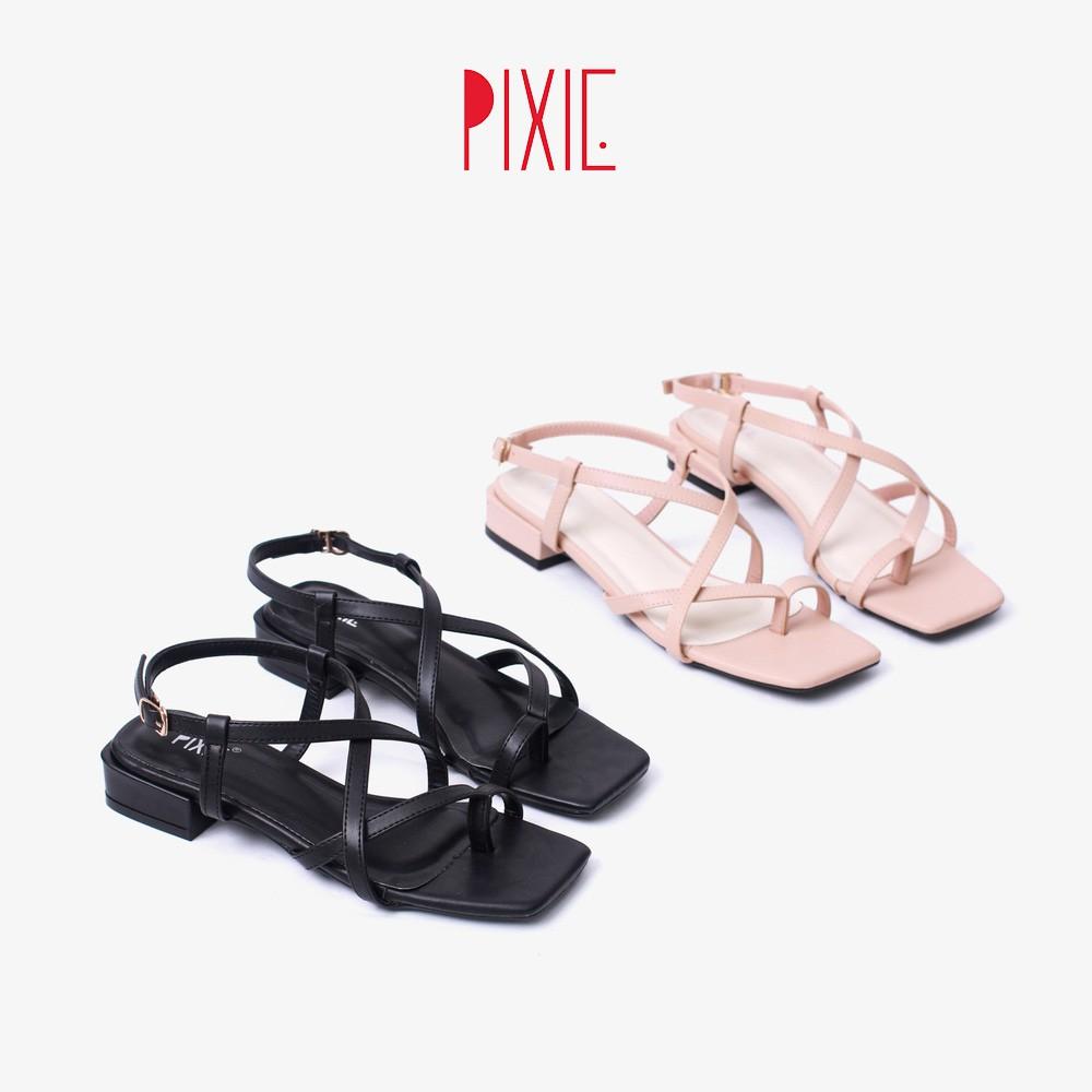 Giày Sandal Cao Gót 2cm Xỏ Ngón Pixie X737